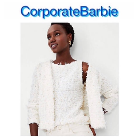 NWT Shimmer Textured Tweed Sweater Shell - Picture 2 of 9